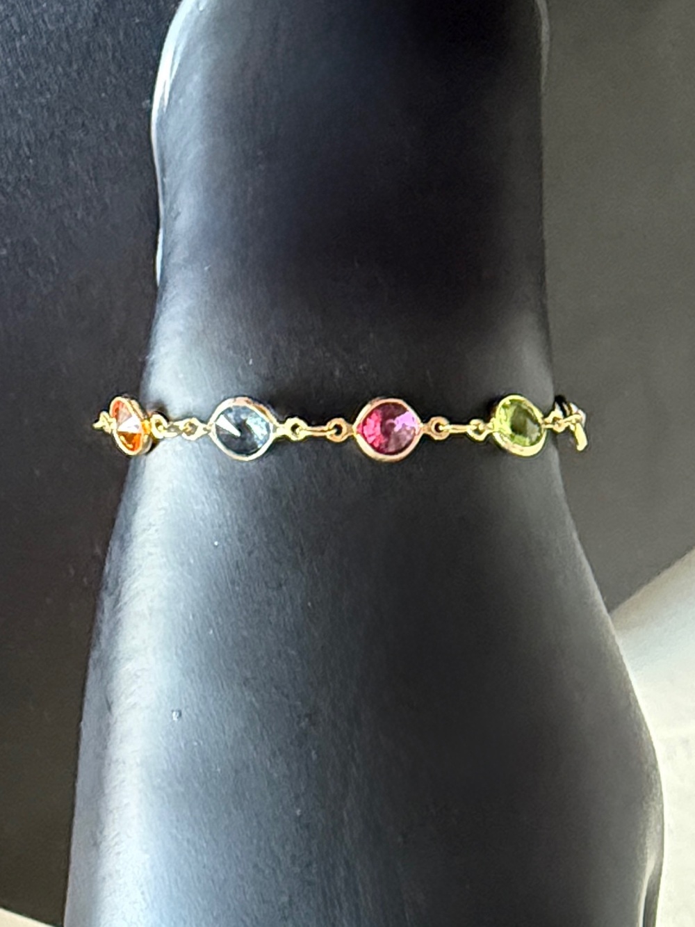 7.5" Rainbow Gemstone Bracelet - 18K Gold Filled - Tarnish Free